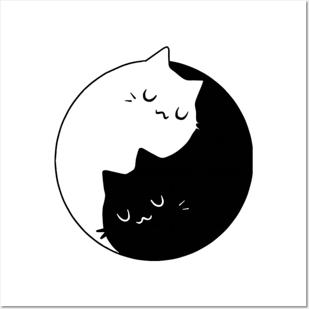 The Yin Yang Cats Wall Art by Sugarori